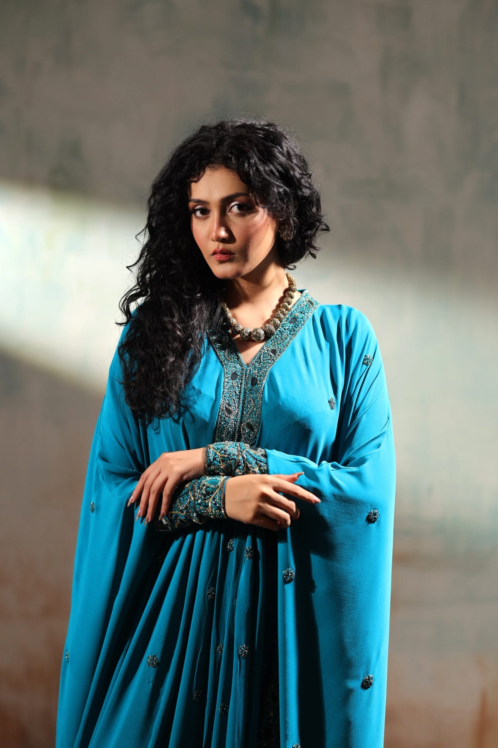 Resham Hand Embroidered Kaftan Cape - Image 7