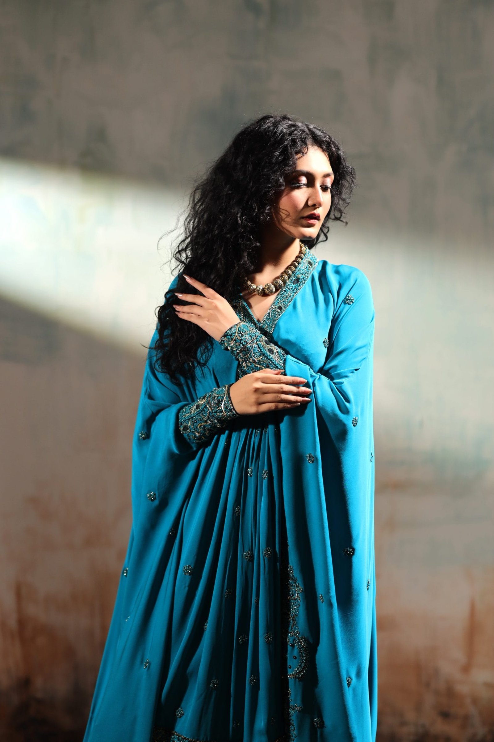 Resham Hand Embroidered Kaftan Cape
