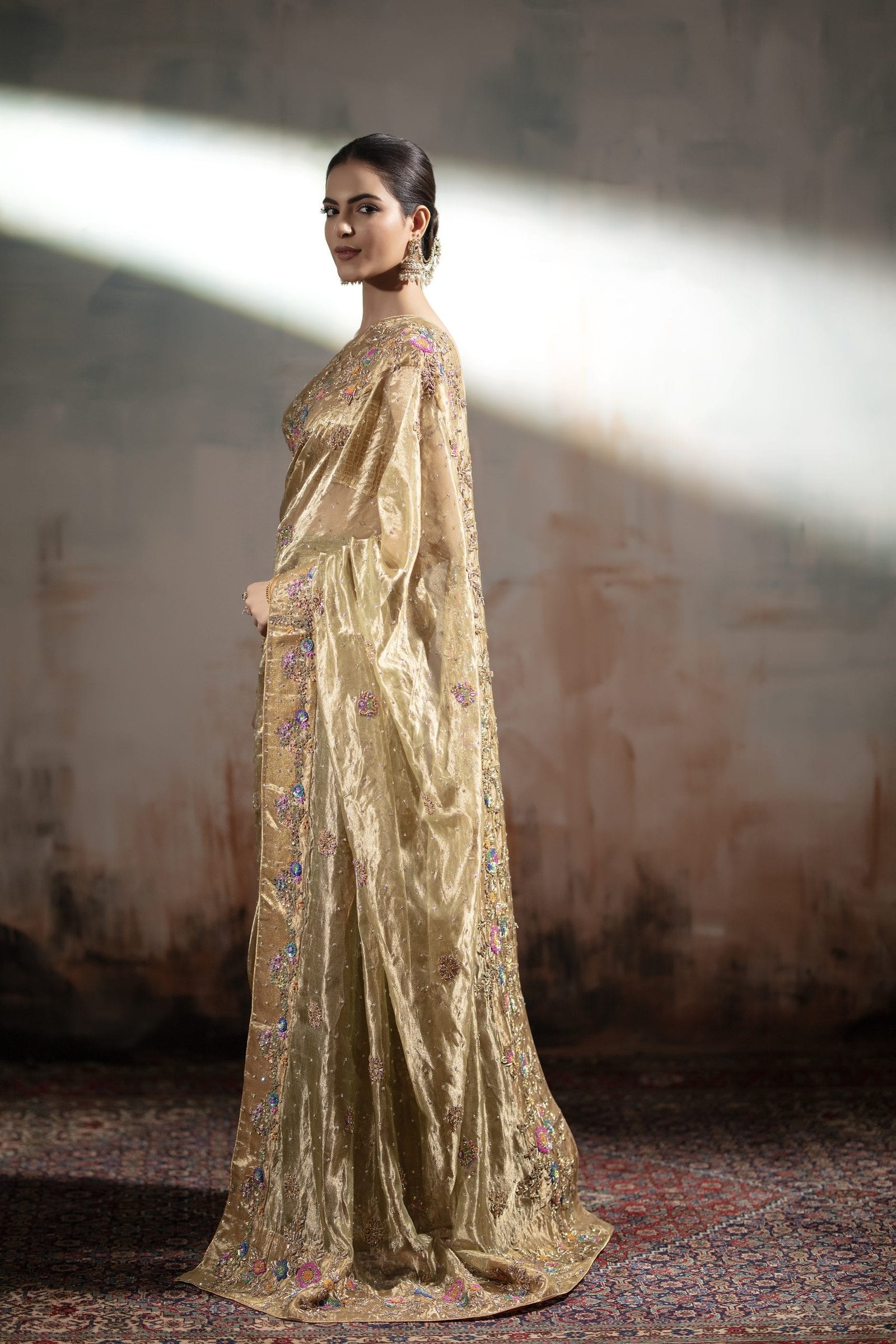 Embellished Tissue Saree - Image 8