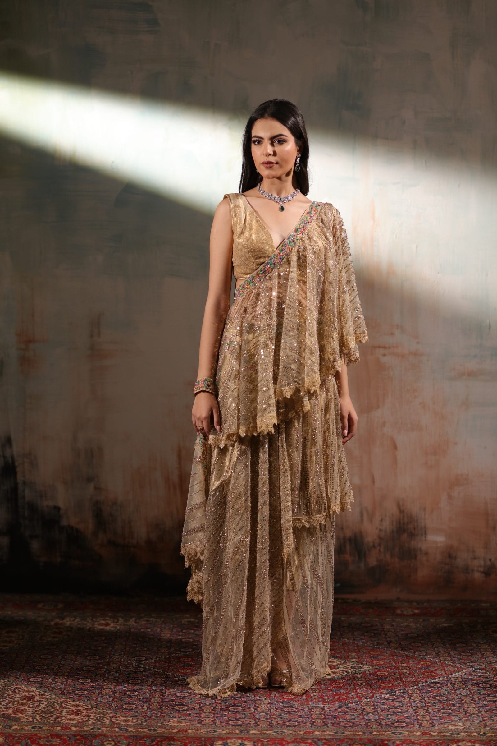 Draped Concept Saree - Image 9