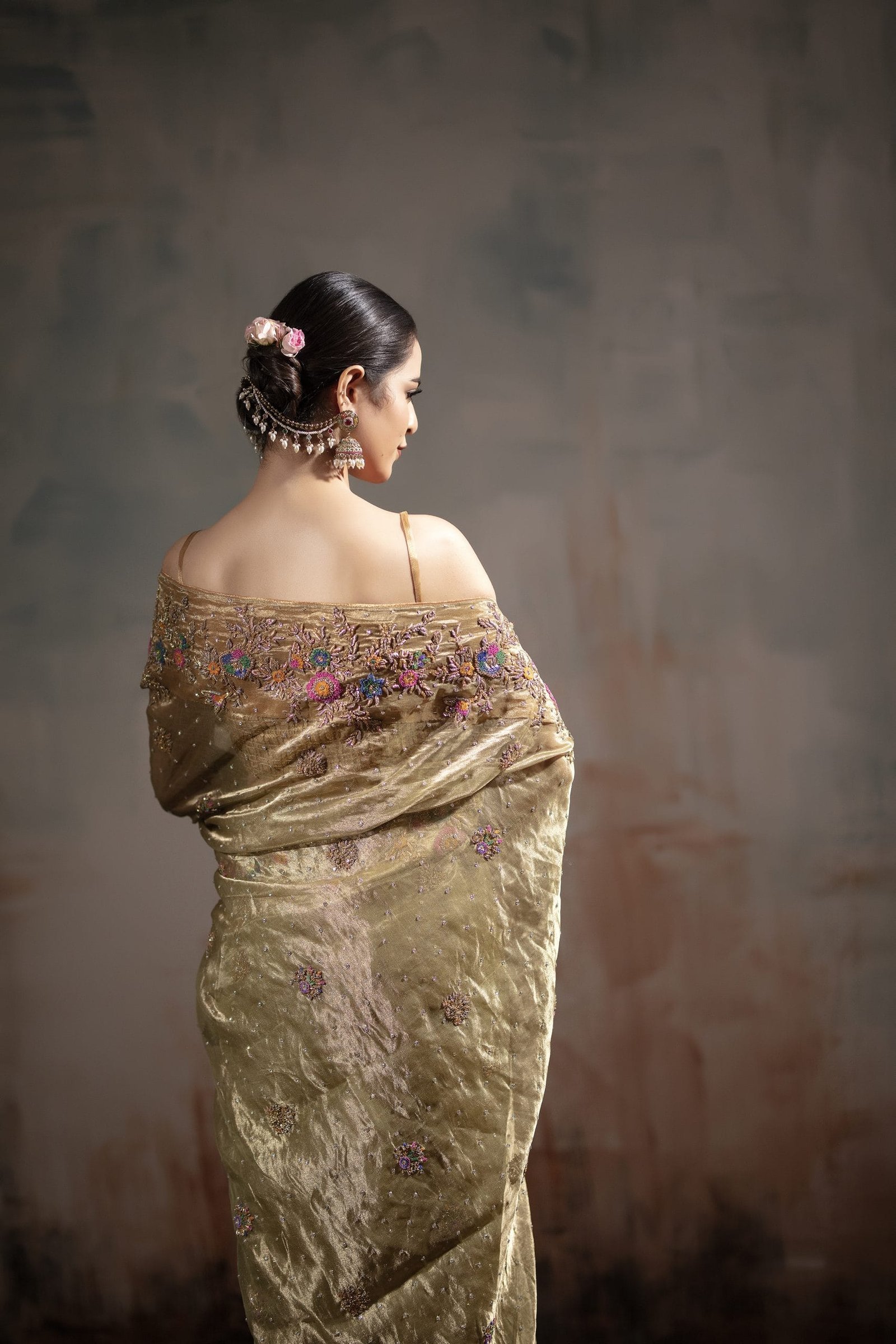 Embellished Tissue Saree - Image 5