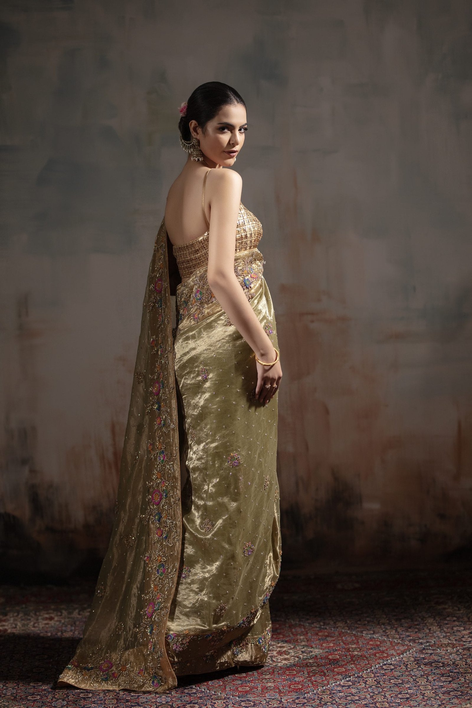 Embellished Tissue Saree - Image 4