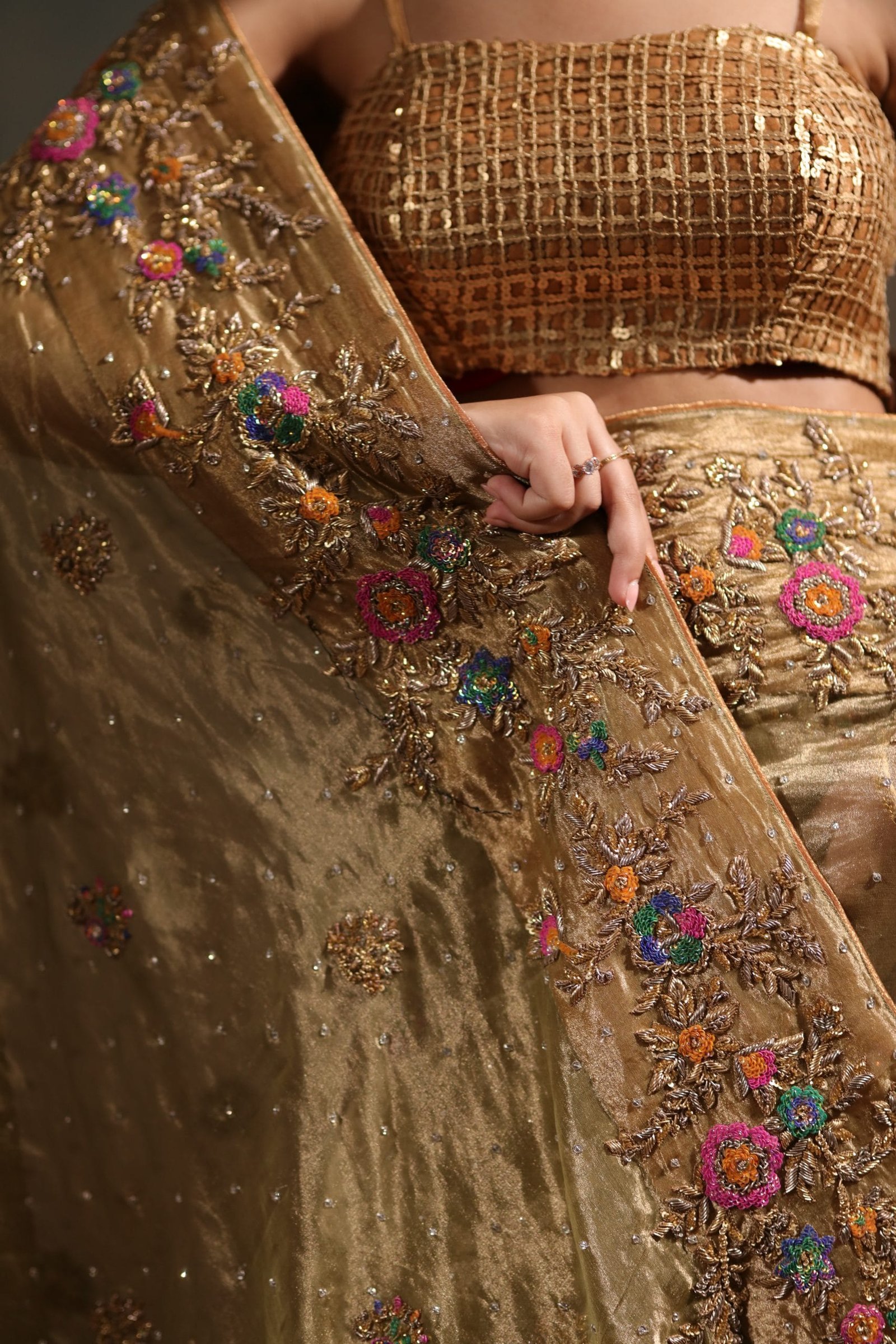 Embellished Tissue Saree - Image 2