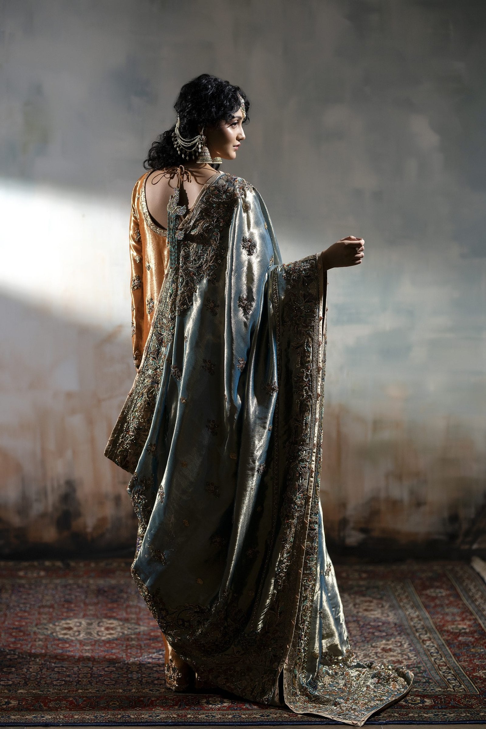 Signature Hand Embroidered Zardosi Suit Set - Image 8