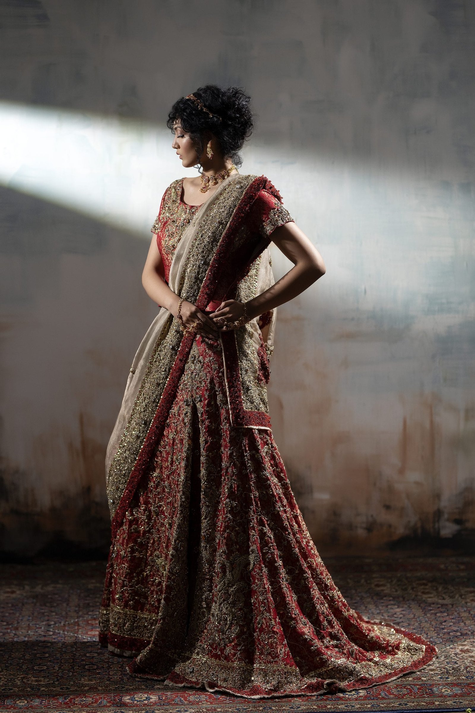 Mughal Jaal Embroidered Lehenga - Image 5