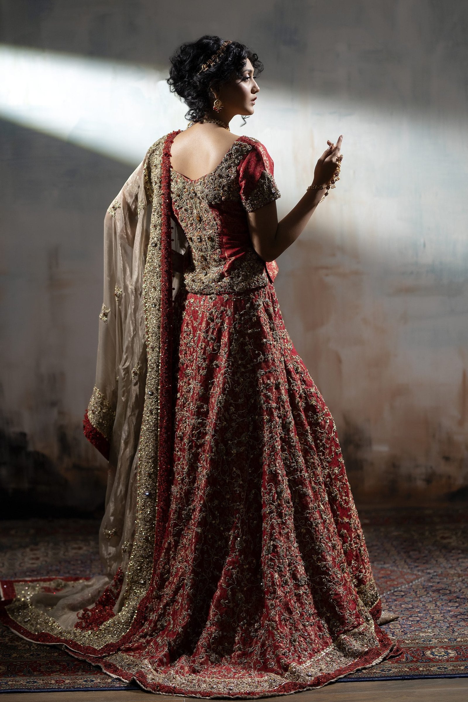 Mughal Jaal Embroidered Lehenga - Image 3
