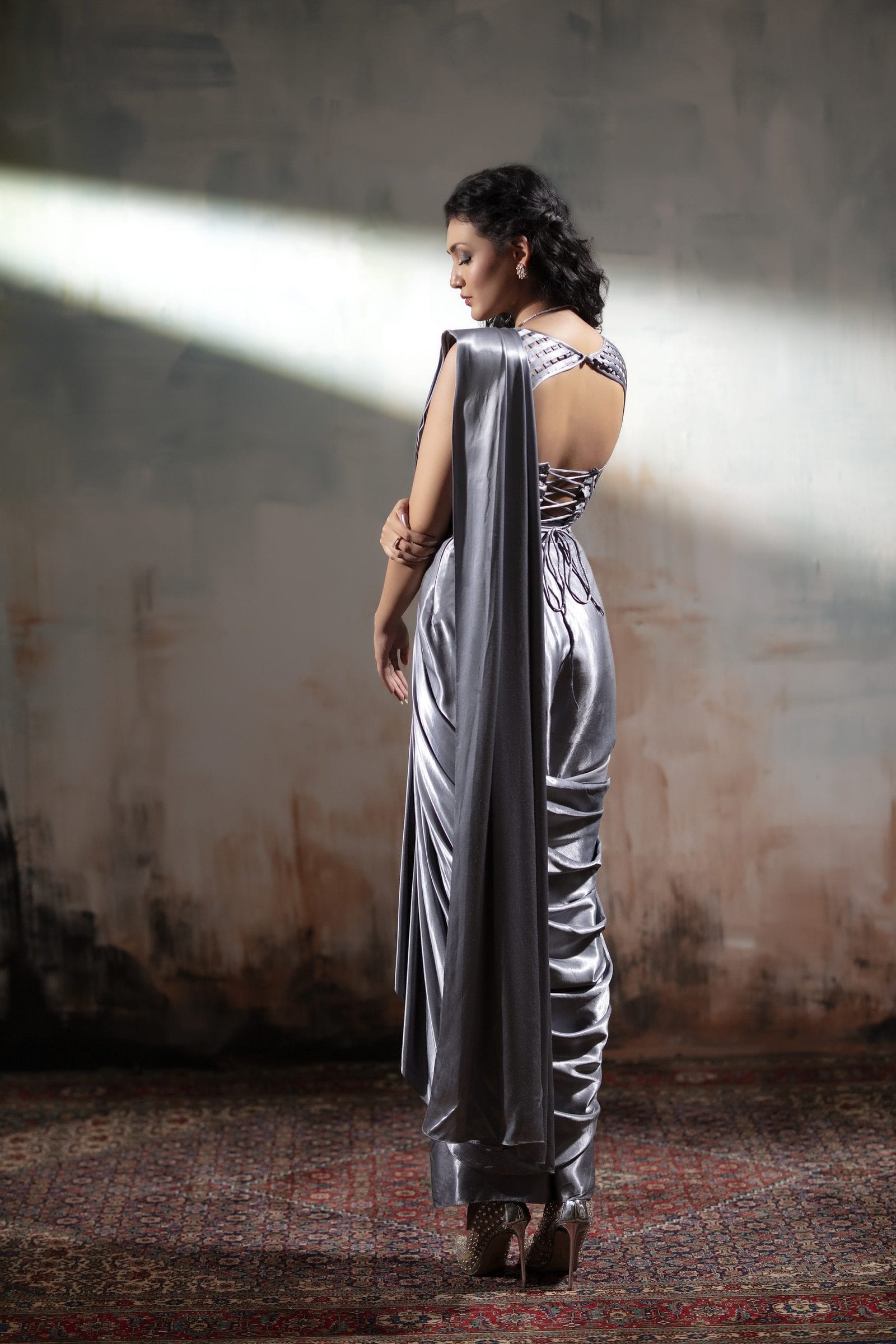 Satin Concept Saree - Image 4