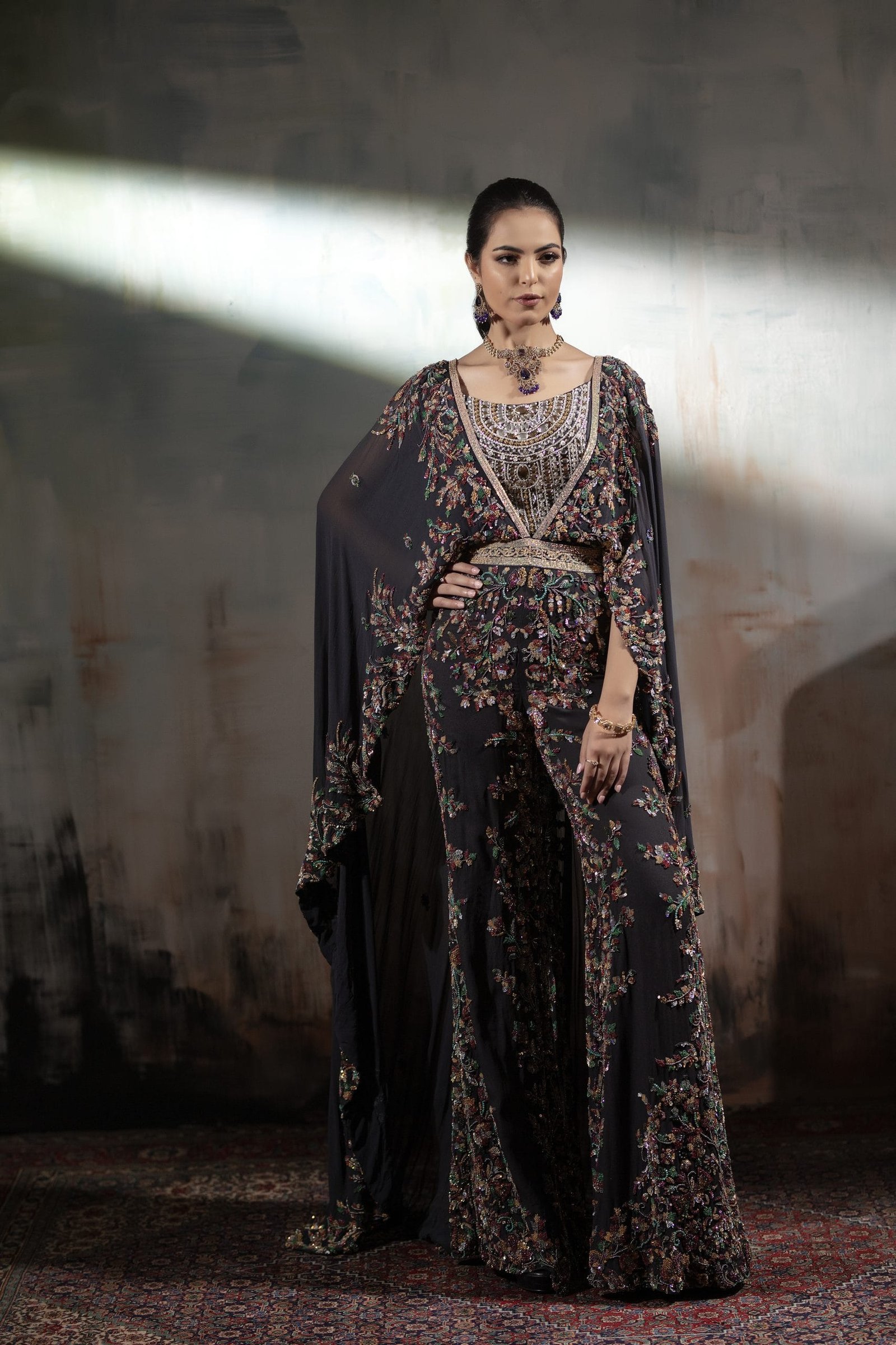 Signature Embroidered Cape with Trouser