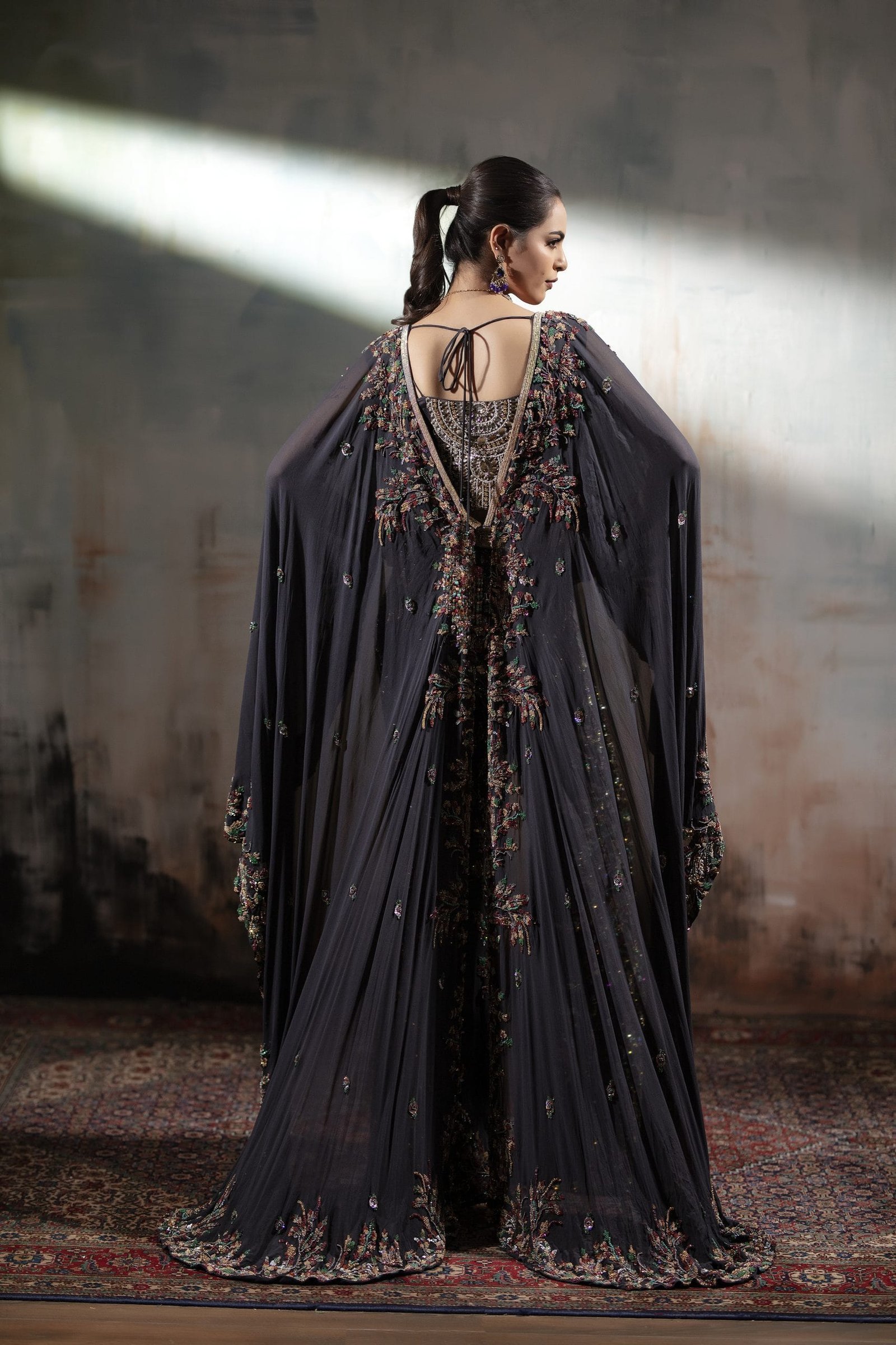 Signature Embroidered Cape with Trouser - Image 8