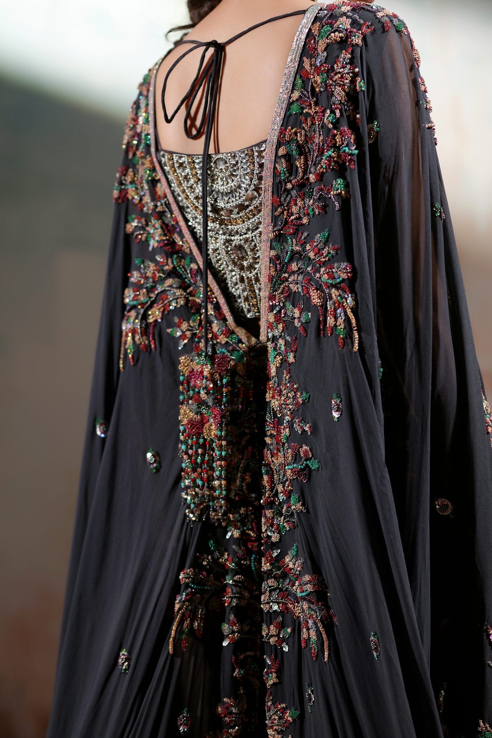 Signature Embroidered Cape with Trouser - Image 10