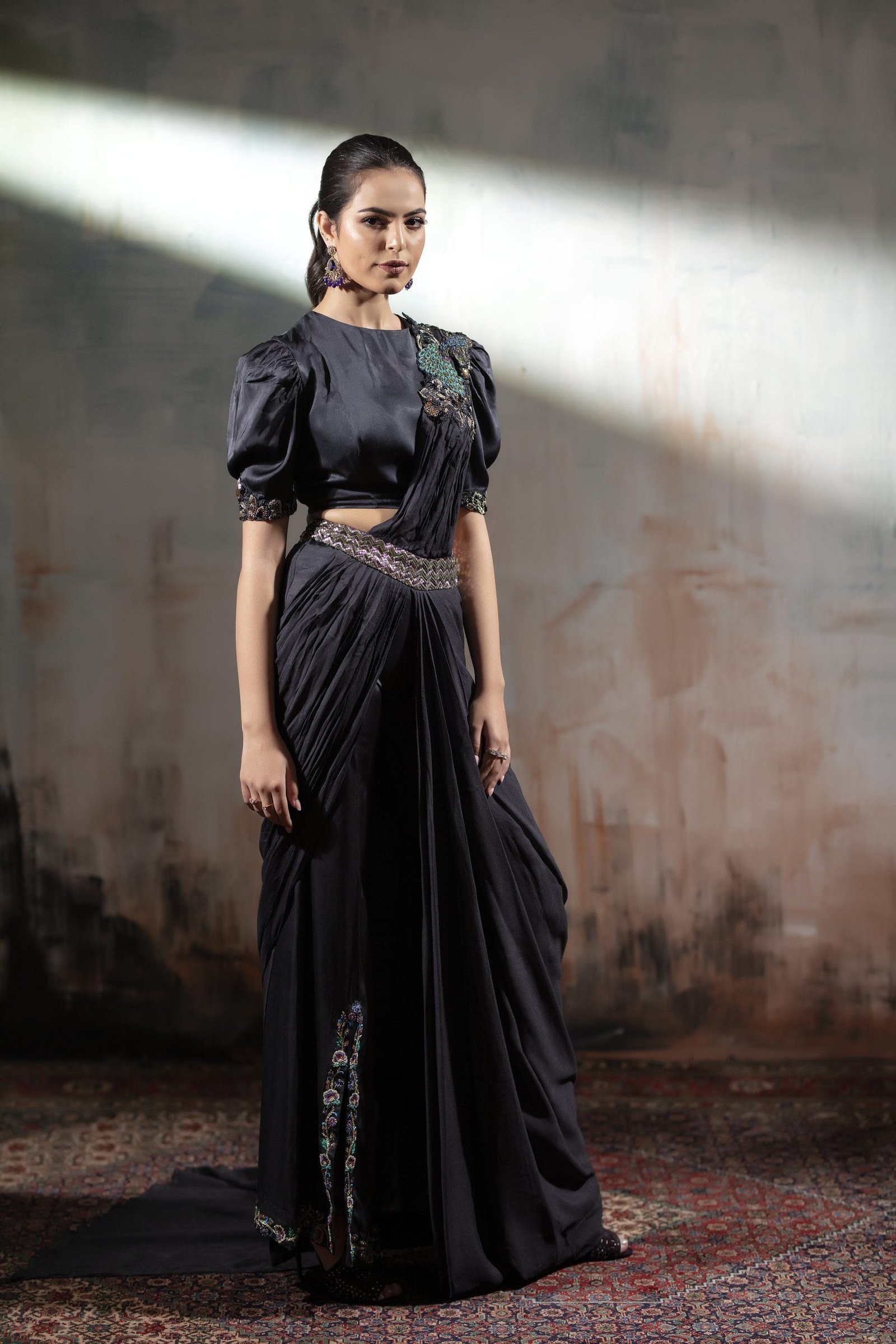 Embellished Peacock Concept Saree - Image 5