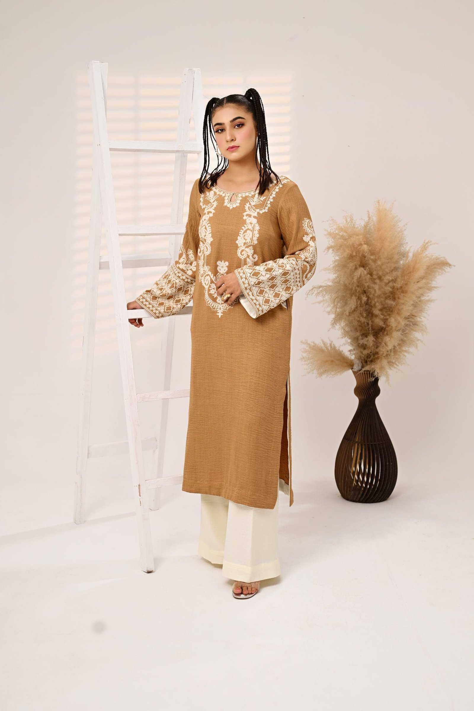 Long Kurta Style Shirt with Side Pockets - Image 2