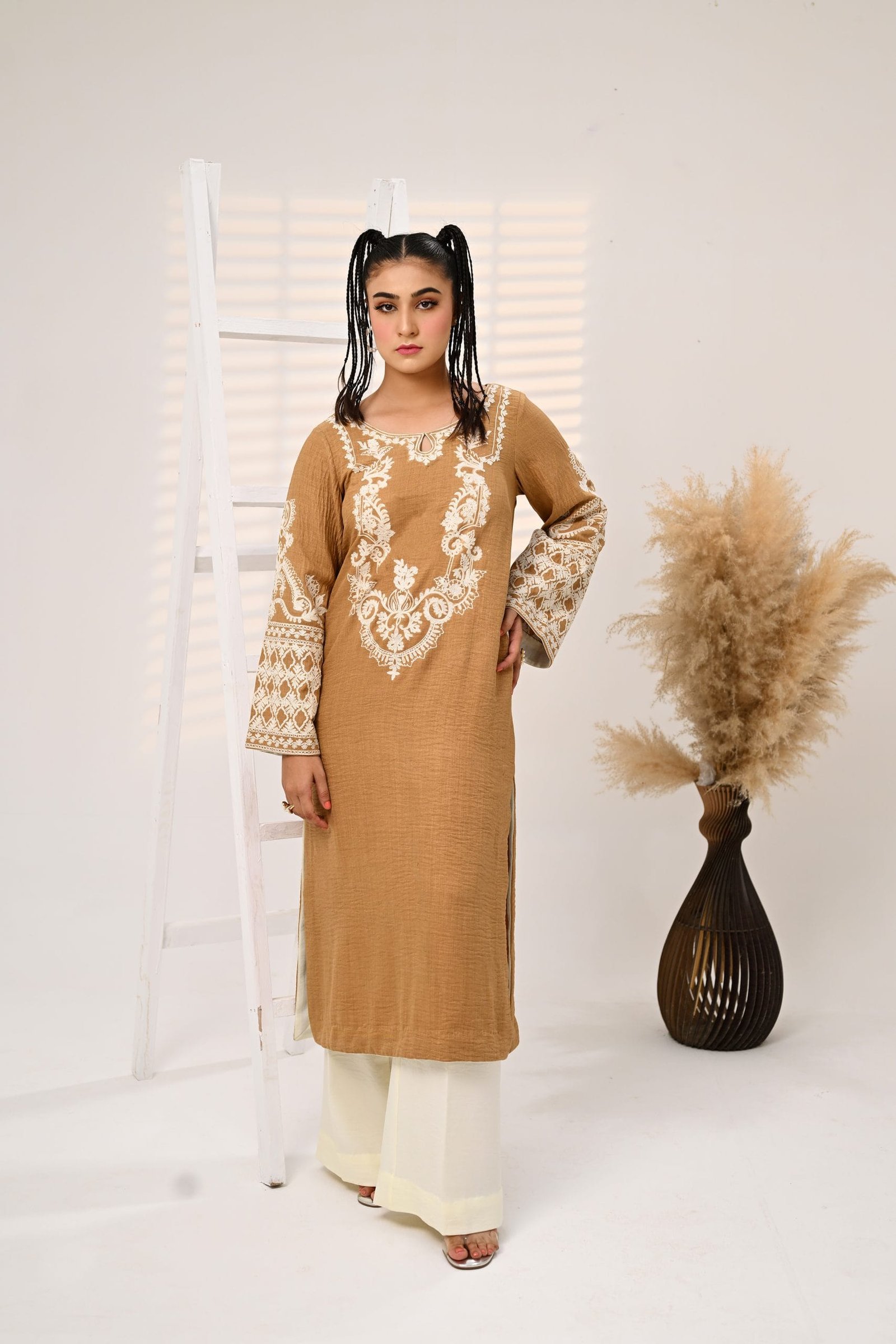 Long Kurta Style Shirt with Side Pockets