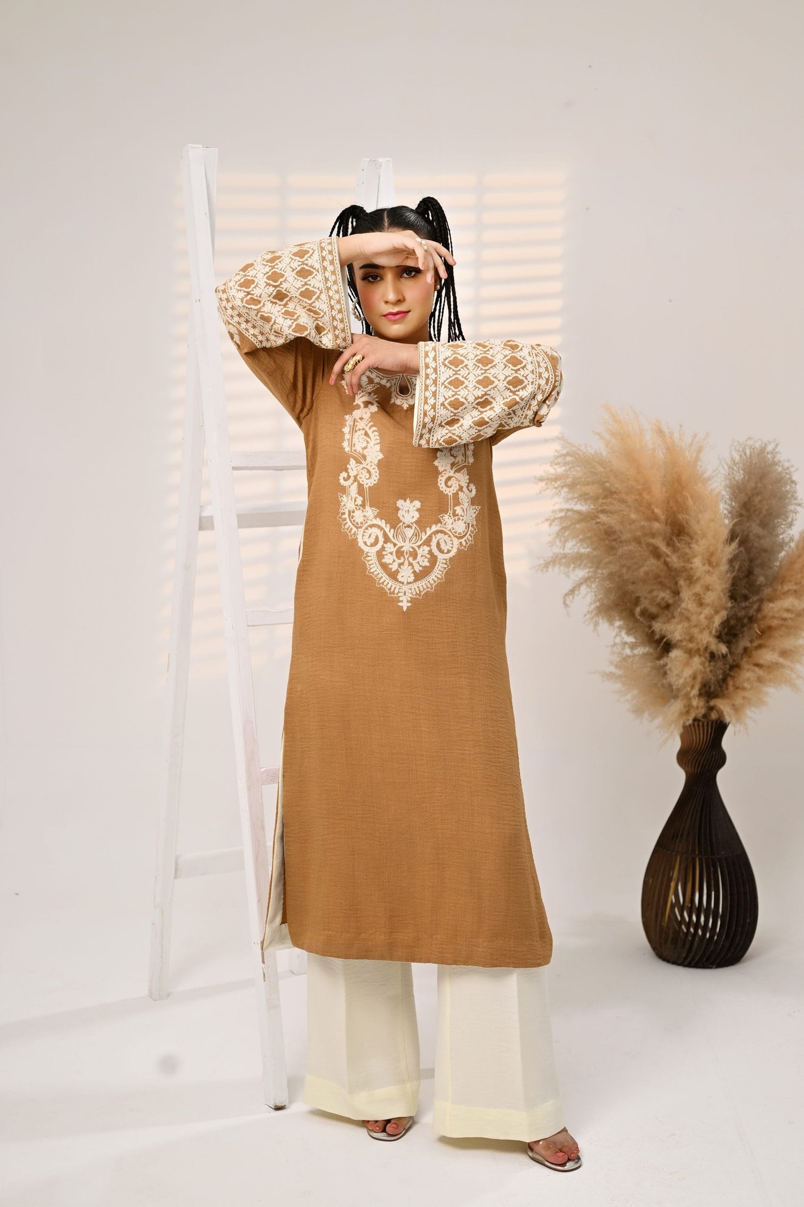 Long Kurta Style Shirt with Side Pockets - Image 7