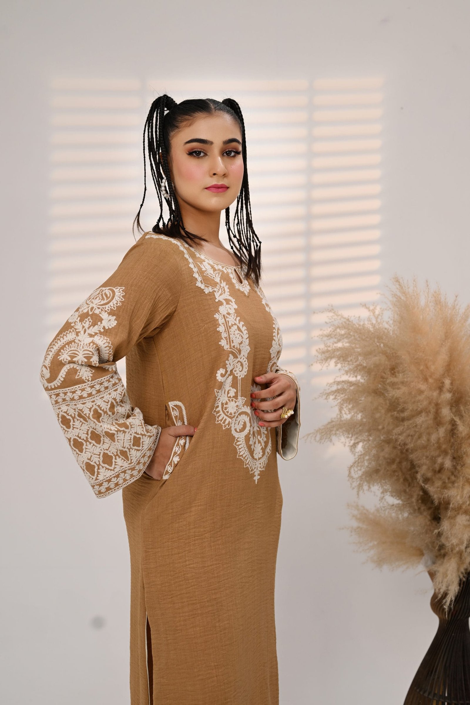 Long Kurta Style Shirt with Side Pockets - Image 5