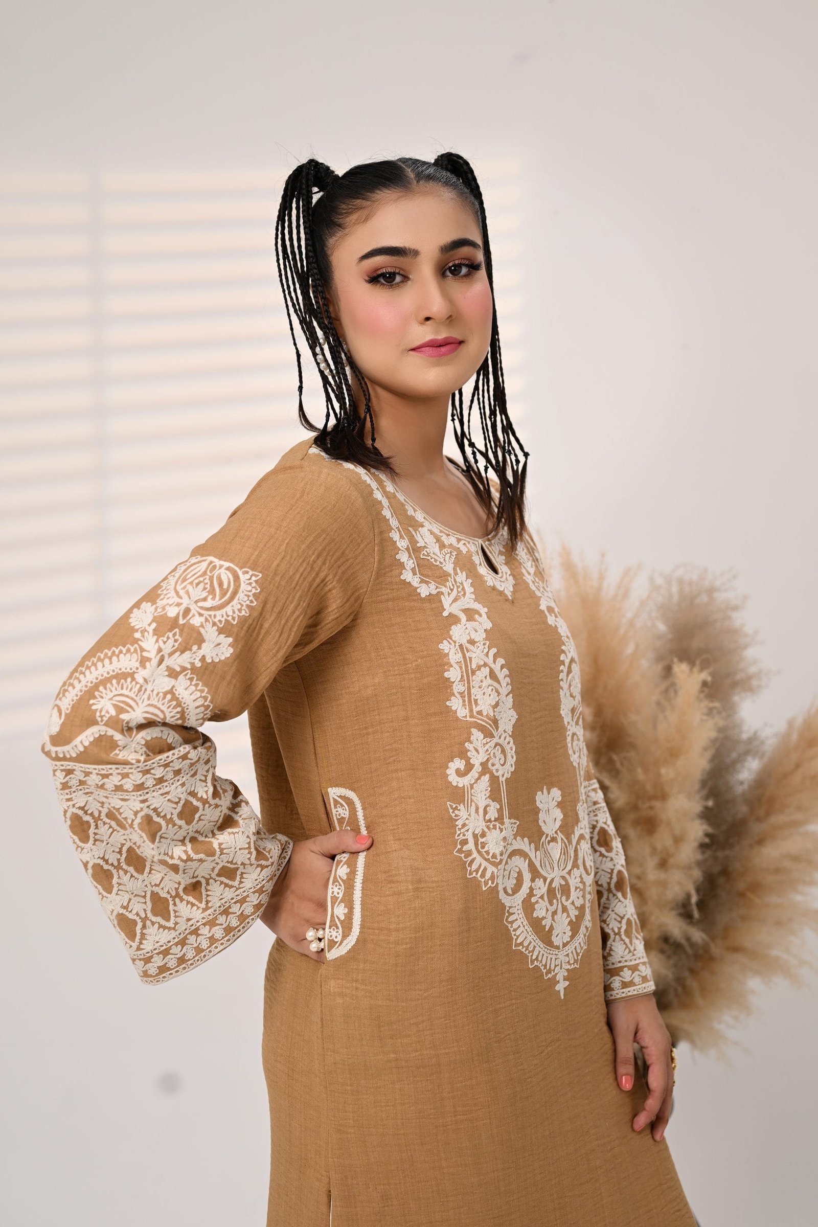 Long Kurta Style Shirt with Side Pockets - Image 4