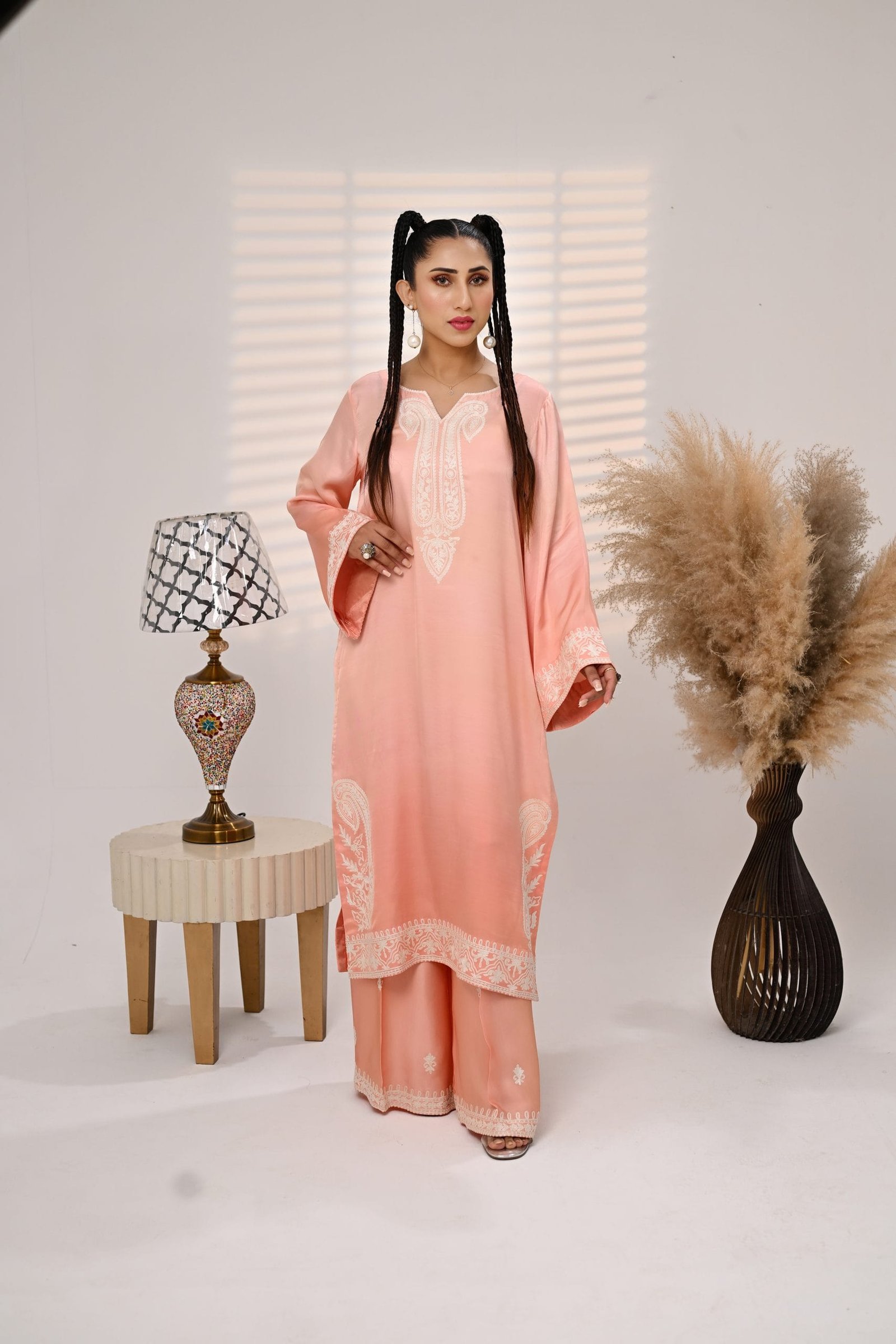 Shaded Peach Long Shirt Pants - Image 2