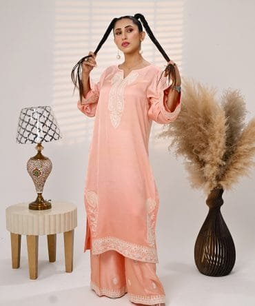 Shaded Peach Long Shirt Pants