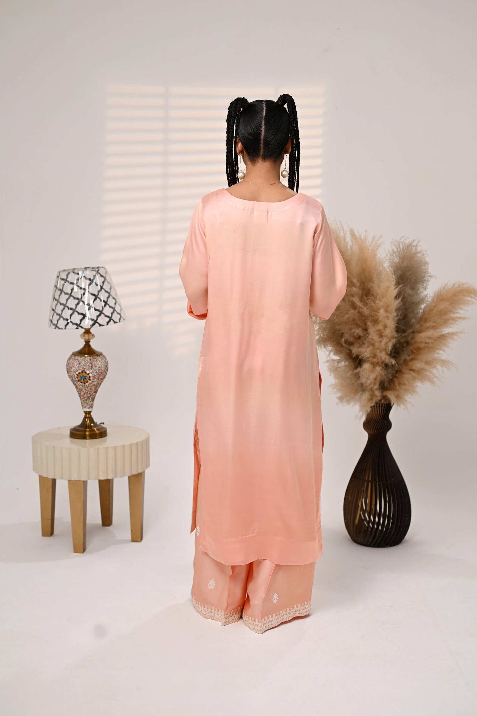Shaded Peach Long Shirt Pants - Image 5
